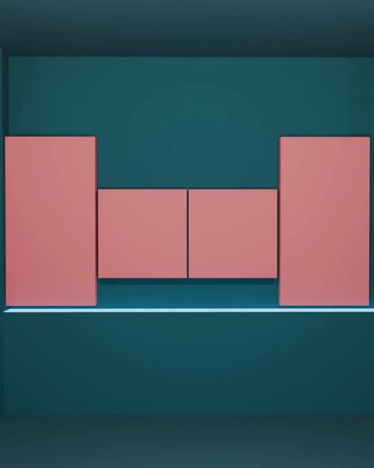 Acoustic panels arranged on a studio wall
